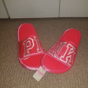 VS PINK Velvet Slides/Slippers